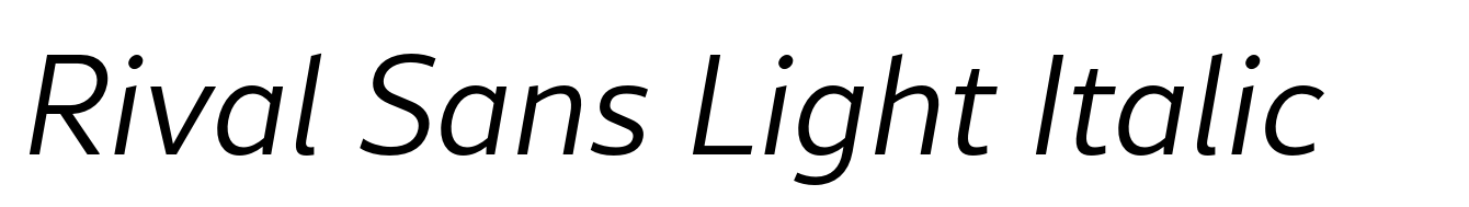 Rival Sans Light Italic